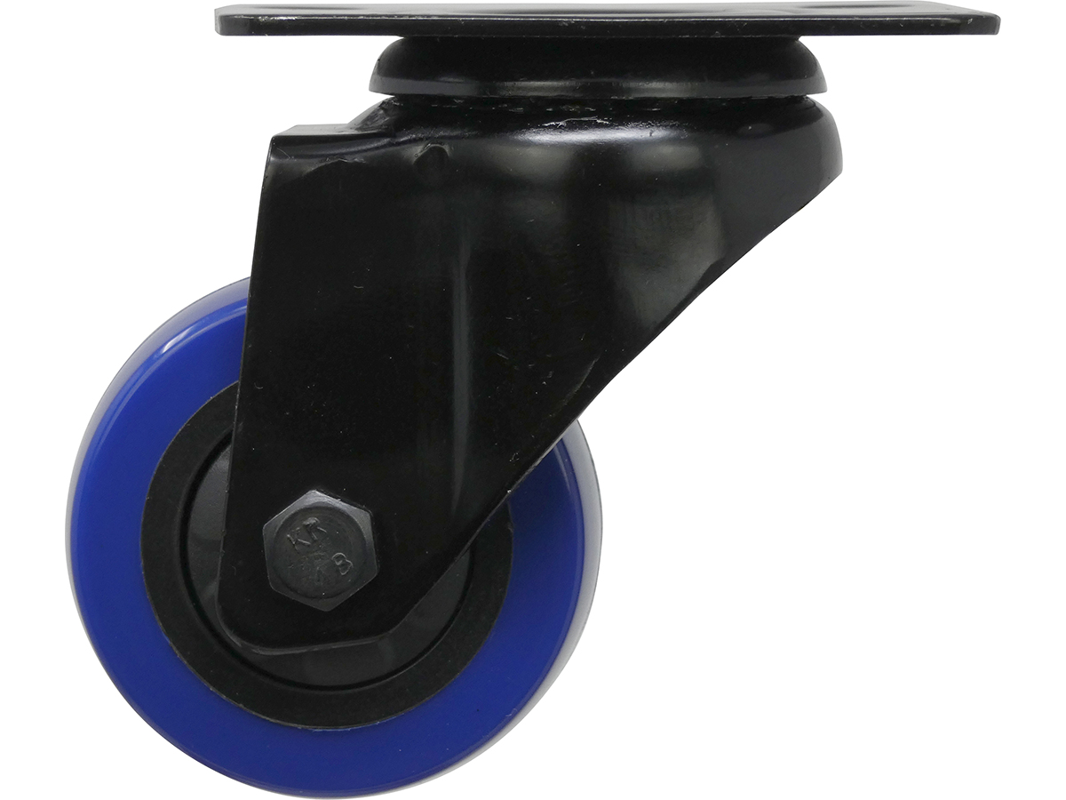 2-inch Black & Blue TPU Swivel Caster