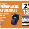 Caster pivotant noir et bleu de 2 pouces