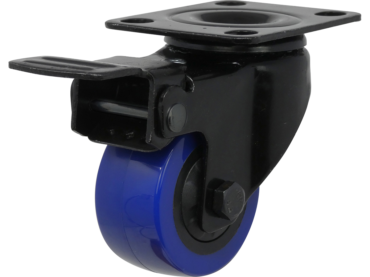 2-inch Black & Blue TPU Swivel Castger with Total Lock Brake