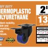 2 pouces Noir et Bleu TPU Swivel Castger avec frein de verrouillage total