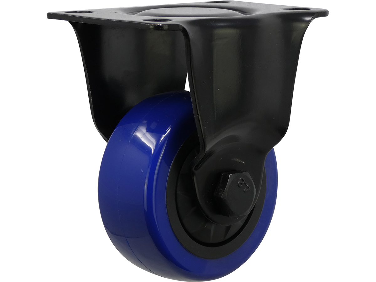 3-inch Black & Blue TPU Rigid Caster