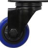 3-inch Black & Blue TPU Swivel Caster 