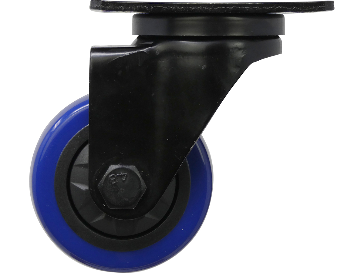 3-inch Black & Blue TPU Swivel Caster 