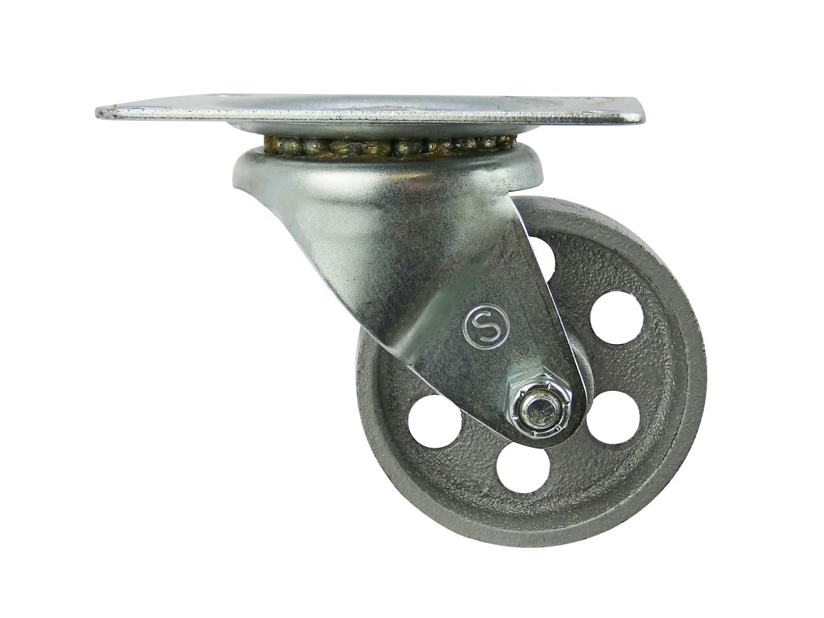 3 Inch Swivel Plate Cast Iron Caster, 250-lb Load Capacity
